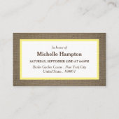 Carte De Visite Billet de la partie de bachelorette de sable et de (Dos)