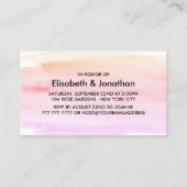 Carte De Visite Billet de la partie d'engagement de brosse d'aquar (Dos)