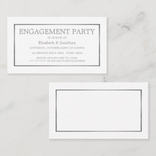 Carte De Visite Billet de la partie d'engagement moderne/élégant b
