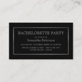 Carte De Visite Billet de la partie moderne Black & Silver Bachelo (Devant)