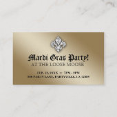 Carte De Visite Billet de partie de mardi gras de Fleur de lis de (Dos)