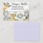 Carte De Visite Billet de rabat Baby shower Safari Violet (Devant / Derrière)
