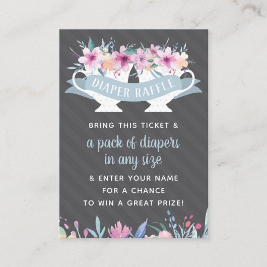 Carte De Visite Billet de rabat, Baby shower Tea Party (Devant)