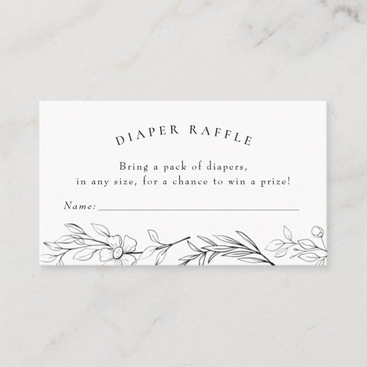 Carte De Visite Billet de rabat de Baby shower Fleur sauvage moder (Devant)