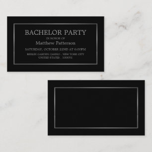 Carte De Visite Billet de soirée d'enterrement de vie de garçon mo