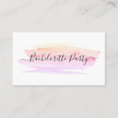 Carte De Visite Billet d'entrée Bachelorette d'aquarelle (Devant)