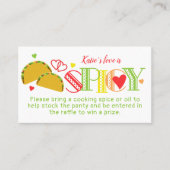 Carte De Visite Billet Fiesta Fête des mariées Tacos Spice Raffle (Devant)