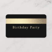Carte De Visite Billet Gold Foil Stripe, Jet Black, Billet de fête (Devant)