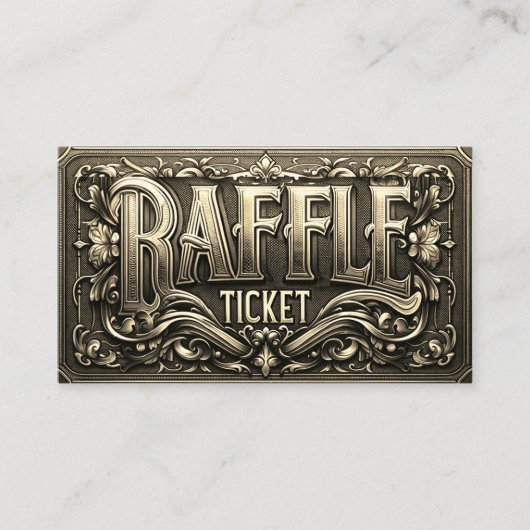 Carte De Visite Billet Gold Raffle (Devant)