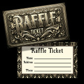 Carte De Visite Billet Gold Raffle