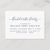 Carte De Visite Billet moderne simple Script Bachelorette Party (Devant)