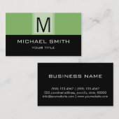 Carte De Visite Billet noir et dollar Monogramme professionnel (Devant / Derrière)