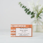 Carte De Visite billet orange de concert (Debout devant)