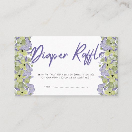 Carte De Visite Billet rabat Baby shower à papier papillon (Devant)