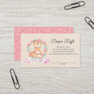 Carte De Visite Billet rabat Baby shower de fosse Floral Fox