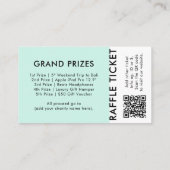 Carte De Visite Billet Raffle Mint QR Code Prix Draw Evénement Tic (Dos)