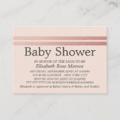 Carte De Visite Billet rose Gold Foil, Baby shower rose (Devant)