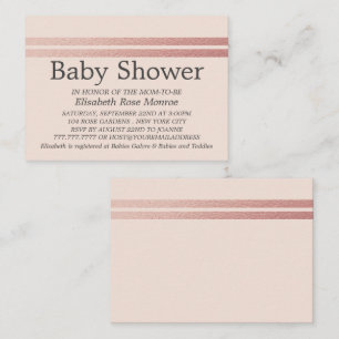Carte De Visite Billet rose Gold Foil, Baby shower rose