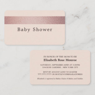 Carte De Visite Billet rose Gold Foil, Baby shower rose