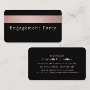 Carte De Visite Billet rose Gold Foil Stripe, Partie d'engagement