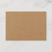 Carte De Visite Billet Rustic Country Kraft Engagement Party (Dos)