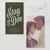 Carte De Visite Billet Scripty Stag & Doe (Devant / Derrière)