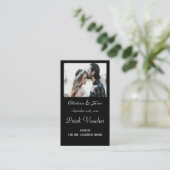 Carte De Visite Billet simple Mariage photo de script noir (Debout devant)