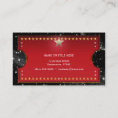 Carte De Visite Billet VIP personnalisé Black Red Gold & Silver Gl (Dos)