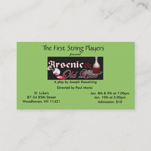 Carte De Visite billets (Devant)