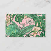 Carte De Visite Billets Boire Aquarelle Palm Tropical Feuille (Dos)