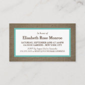 Carte De Visite Billets de fête d'anniversaire pour le dollar de s (Dos)