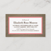 Carte De Visite Billets de fête d'anniversaire pour le dollar de s (Dos)