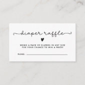 Carte De Visite Billets de rousseur Baby shower noir blanc (Devant)