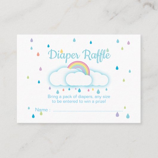 Carte De Visite Billets de rousseur de couches Baby shower Raindro (Devant)