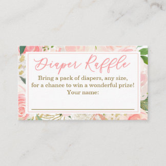 Carte De Visite Billets de rousseur rose et or Floral