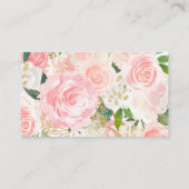 Carte De Visite Billets de rousseur rose et or Floral (Dos)
