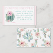 Carte De Visite Billets de tombola couche Cactus (Devant / Derrière)