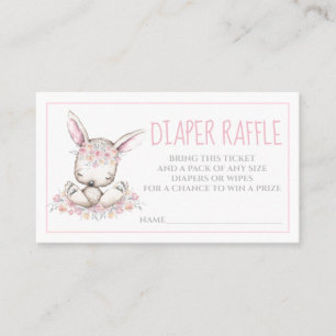 Carte De Visite Billets de tombola couche fille Lapin Bunny aquare