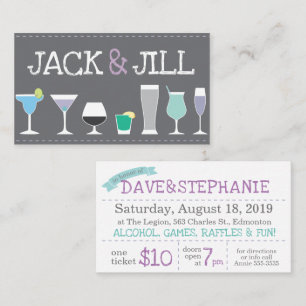 Carte De Visite Billets Jack et Jill - Boissons au bar en gris