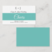 Carte De Visite Billetterie de la réception de mariage Monogramme (Devant / Derrière)