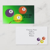 Carte De Visite Billiard Balls (Devant / Derrière)