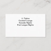 Carte De Visite Billiard Pool Hall Business Cards (Dos)
