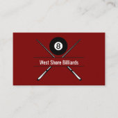 Carte De Visite Billiard Snooker Hall Theme Business Cards (Devant)