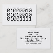 CARTE DE VISITE BINARY BRO (Devant / Derrière)