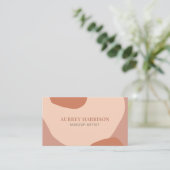 Carte De Visite Bio Abstrait moderne Brown Blush (Debout devant)