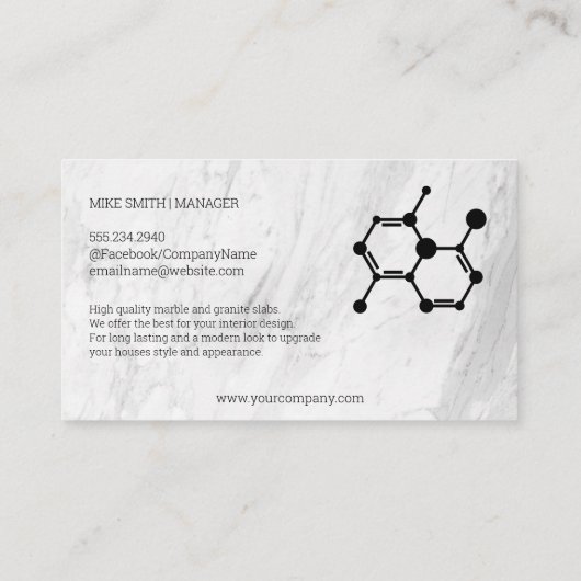 Carte De Visite Bio Tech Molecule | Marbre (Dos)