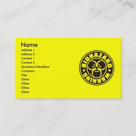 CARTE DE VISITE BIOHAZARD (Devant)