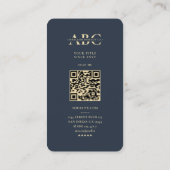 Carte De Visite Biologie Monogramme moderne Biologiste Dark Blue G (Dos)