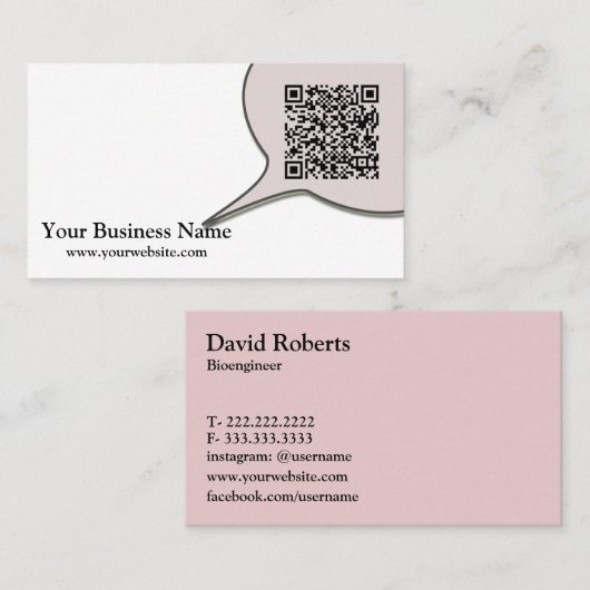 Carte De Visite Biologiste de la bulle Talk (Devant / Derrière)