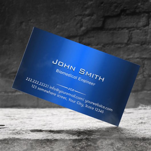 Carte de visite biomédical Royal Blue Metal